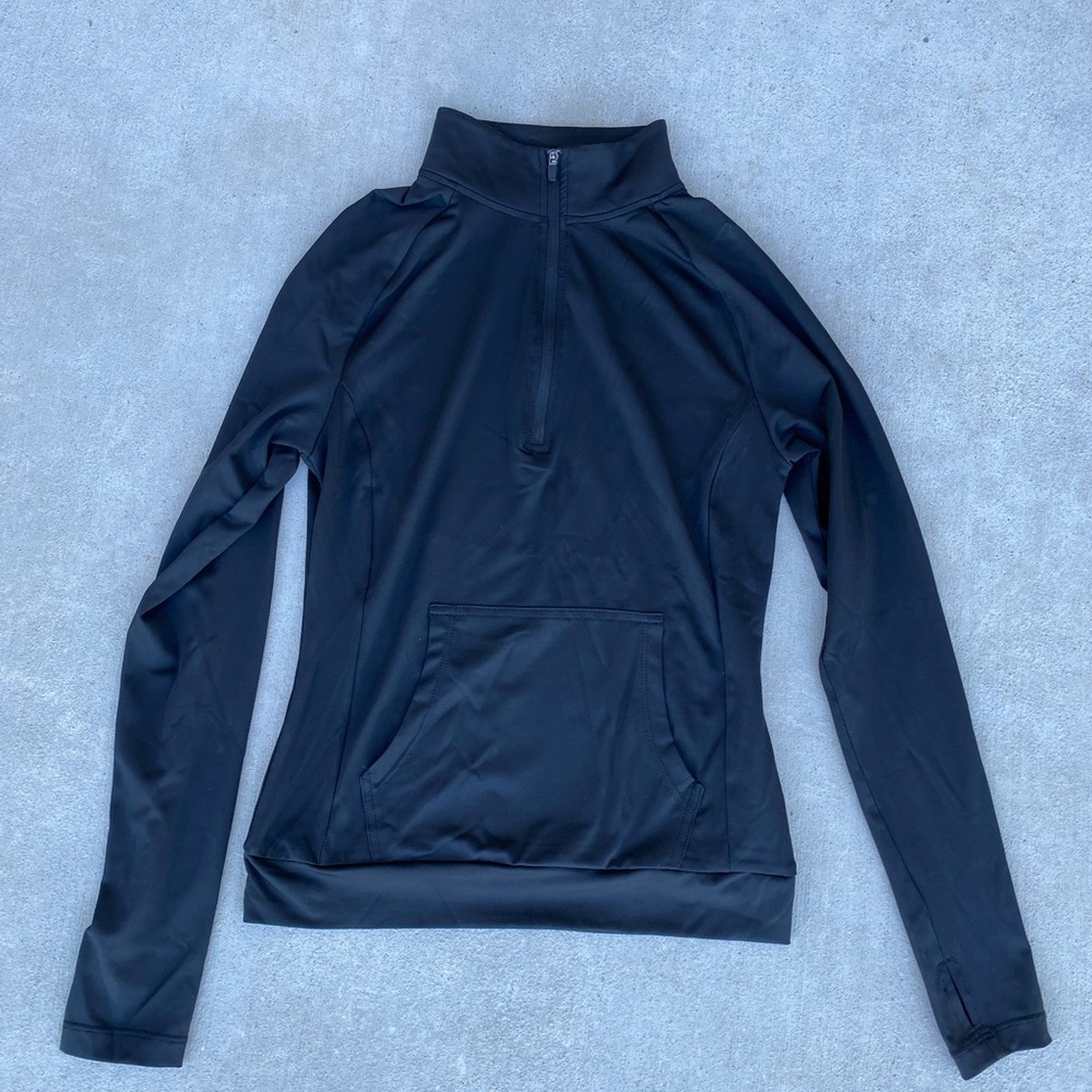 SHEIN Black Long Sleeve Quarter-Zip Hoodie